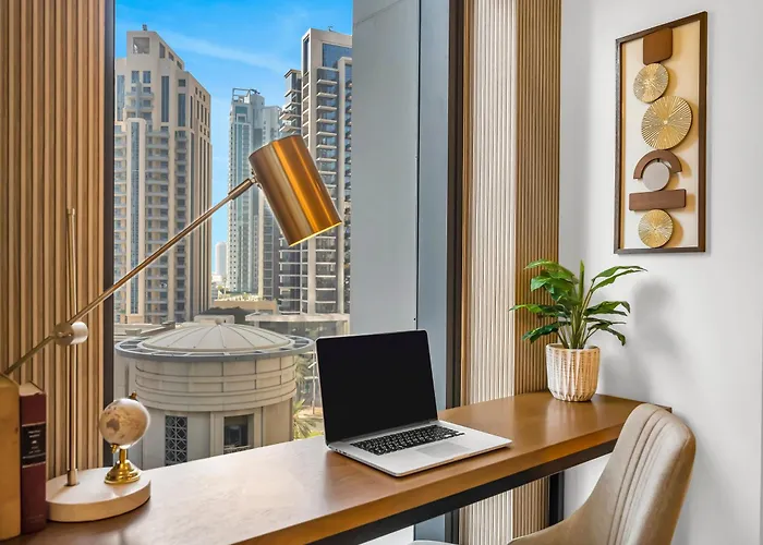 Luxurious & Spacious 2Br L Burj & Fountain Views L Walk To Dubai Mall L Pool L Gym